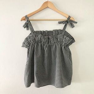 Gingham flowy top
